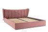 GIZO Łóżko tapicerowane typu muszelka z pojemnikiem na pościel 200 cm różowy różowy - zdjęcie 3