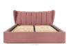 GIZO Łóżko tapicerowane typu muszelka z pojemnikiem na pościel 200 cm różowy różowy - zdjęcie 4