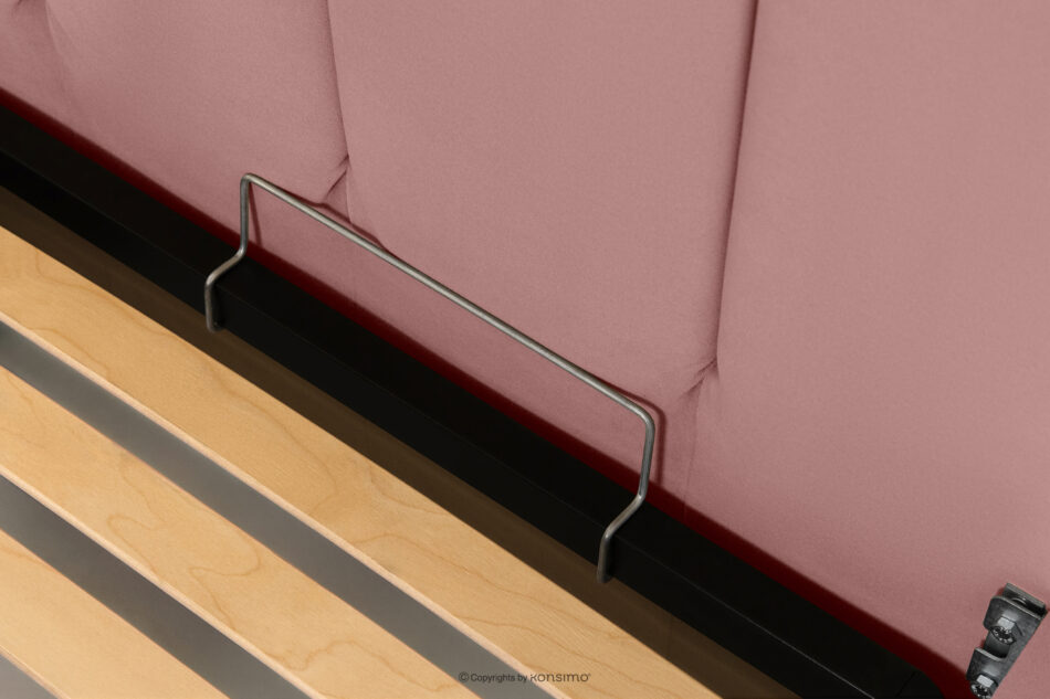 GIZO Łóżko tapicerowane typu muszelka z pojemnikiem na pościel 200 cm różowy różowy - zdjęcie 8