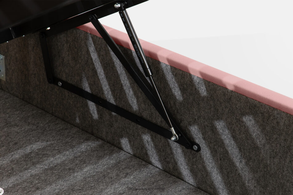 GIZO Łóżko tapicerowane typu muszelka z pojemnikiem na pościel 200 cm różowy różowy - zdjęcie 10