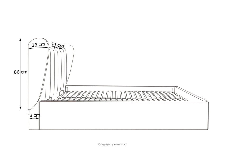 GIZO Łóżko tapicerowane typu muszelka z pojemnikiem na pościel 200 cm ciemny szary ciemny szary - zdjęcie 17