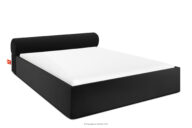 Łóżko tapicerowane japandi z pojemnikiem na pościel 160 cm czarny