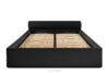 LUNEO Łóżko tapicerowane japandi z pojemnikiem na pościel 160 cm czarny czarny - zdjęcie 4
