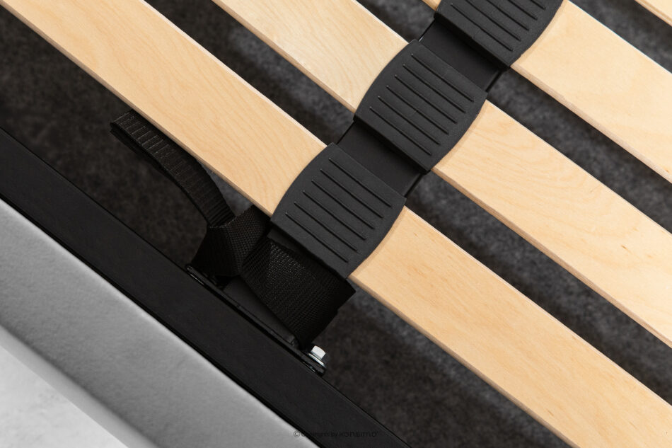 LUNEO Łóżko tapicerowane japandi z pojemnikiem na pościel 160 cm jasny szary jasny szary - zdjęcie 11