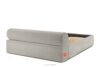 LUNEO Łóżko tapicerowane japandi z pojemnikiem na pościel 160 cm kremowy kremowy - zdjęcie 6