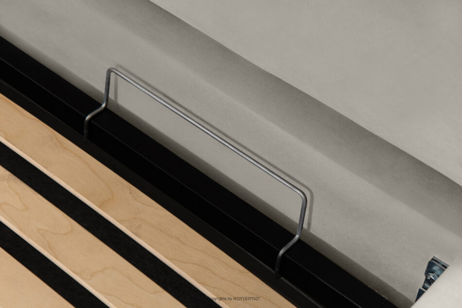 LUNEO Łóżko tapicerowane japandi z pojemnikiem na pościel 160 cm kremowy kremowy - zdjęcie 8