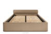 LUNEO Łóżko tapicerowane japandi z pojemnikiem na pościel 160 cm ciemny beżowy ciemny beżowy - zdjęcie 4