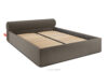 LUNEO Łóżko tapicerowane japandi z pojemnikiem na pościel 160 cm brązowy brązowy - zdjęcie 3