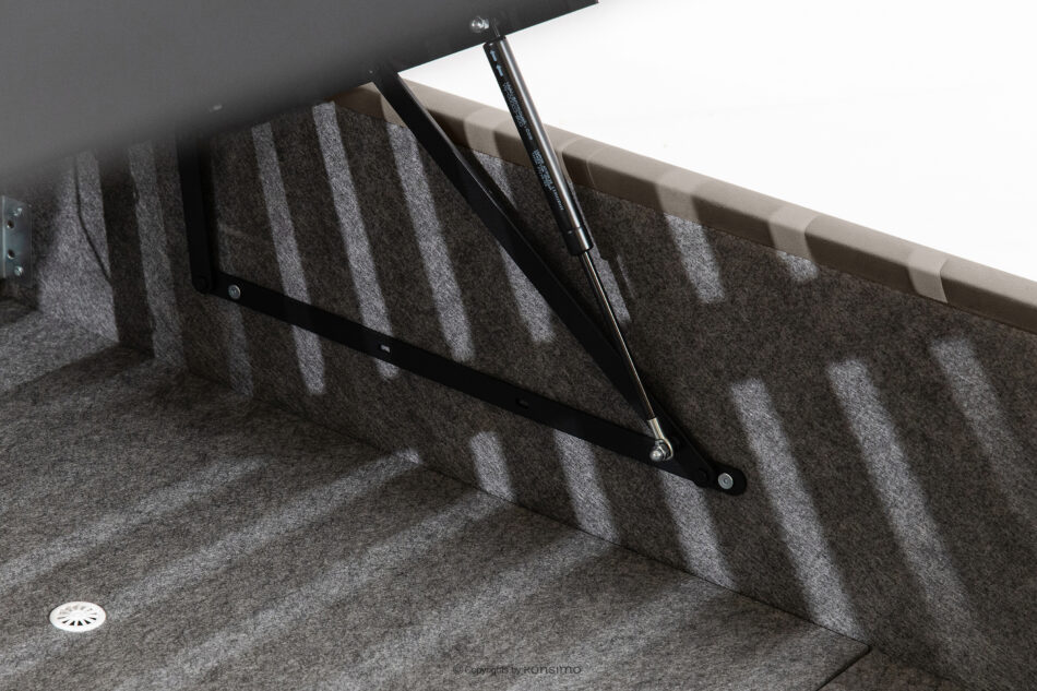 LUNEO Łóżko tapicerowane japandi z pojemnikiem na pościel 160 cm brązowy brązowy - zdjęcie 10