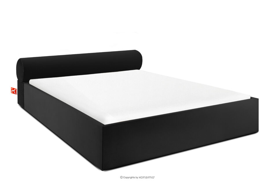 LUNEO Łóżko tapicerowane japandi z pojemnikiem na pościel 180 cm czarny czarny - zdjęcie 0