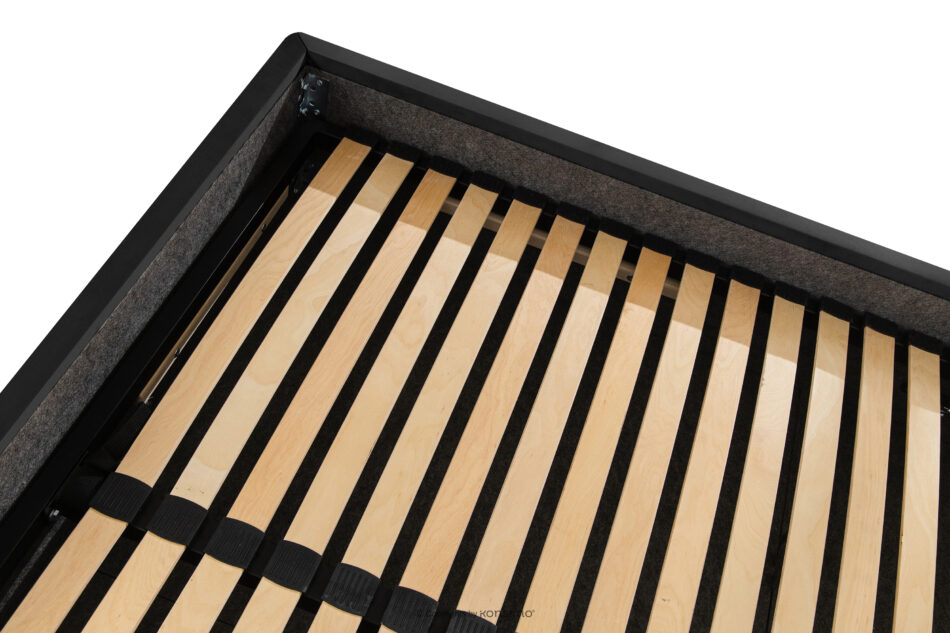 LUNEO Łóżko tapicerowane japandi z pojemnikiem na pościel 180 cm czarny czarny - zdjęcie 9