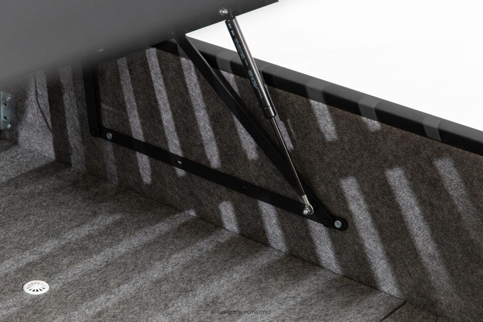 LUNEO Łóżko tapicerowane japandi z pojemnikiem na pościel 180 cm czarny czarny - zdjęcie 10
