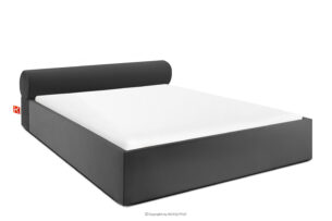 LUNEO, https://konsimo.pl/kolekcja/luneo/ Łóżko tapicerowane japandi z pojemnikiem na pościel 180 cm antracytowy antracytowy - zdjęcie