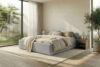 LUNEO Łóżko tapicerowane japandi z pojemnikiem na pościel 180 cm jasny szary jasny szary - zdjęcie 16