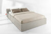 LUNEO Łóżko tapicerowane japandi z pojemnikiem na pościel 180 cm kremowy kremowy - zdjęcie 2
