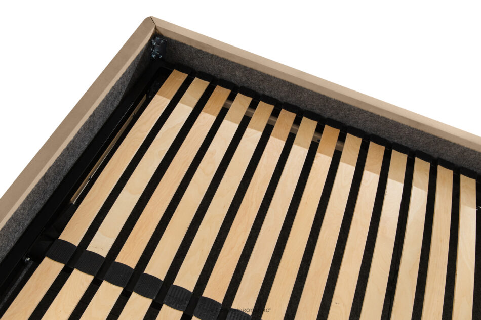 LUNEO Łóżko tapicerowane japandi z pojemnikiem na pościel 180 cm ciemny beżowy ciemny beżowy - zdjęcie 9