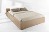 LUNEO Łóżko tapicerowane japandi z pojemnikiem na pościel 180 cm ciemny beżowy ciemny beżowy - zdjęcie 2