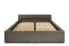 LUNEO Łóżko tapicerowane japandi z pojemnikiem na pościel 180 cm brązowy brązowy - zdjęcie 4