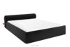 LUNEO Łóżko tapicerowane japandi z pojemnikiem na pościel 200 cm czarny czarny - zdjęcie 1