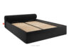 LUNEO Łóżko tapicerowane japandi z pojemnikiem na pościel 200 cm czarny czarny - zdjęcie 3