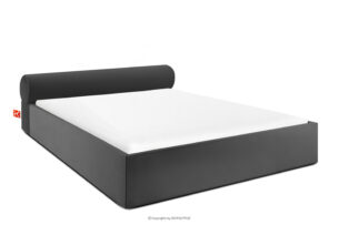 LUNEO, https://konsimo.pl/kolekcja/luneo/ Łóżko tapicerowane japandi z pojemnikiem na pościel 200 cm antracytowy antracytowy - zdjęcie