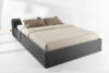 LUNEO Łóżko tapicerowane japandi z pojemnikiem na pościel 200 cm antracytowy antracytowy - zdjęcie 2