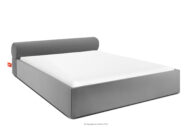 Łóżko tapicerowane japandi z pojemnikiem na pościel 200 cm jasny szary
