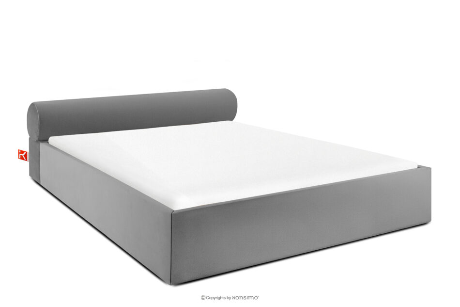 LUNEO Łóżko tapicerowane japandi z pojemnikiem na pościel 200 cm jasny szary jasny szary - zdjęcie 0