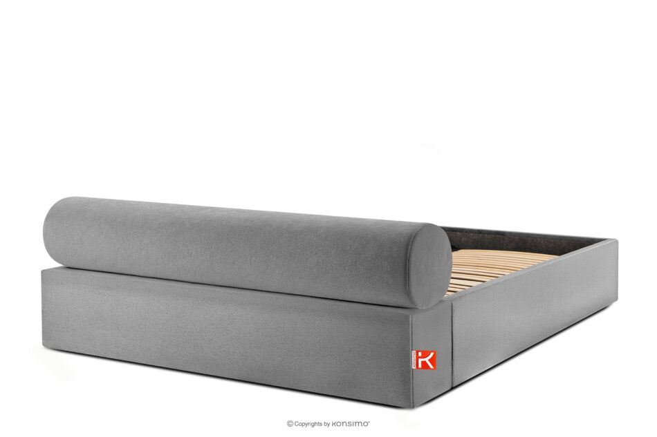 LUNEO Łóżko tapicerowane japandi z pojemnikiem na pościel 200 cm jasny szary jasny szary - zdjęcie 5