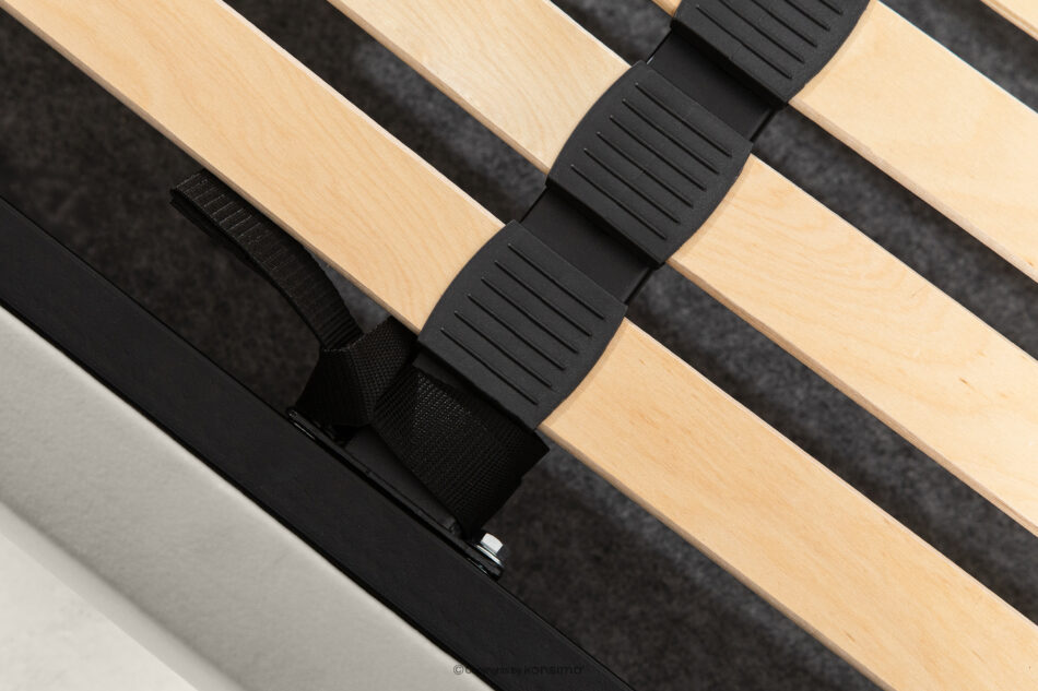 LUNEO Łóżko tapicerowane japandi z pojemnikiem na pościel 200 cm kremowy kremowy - zdjęcie 11