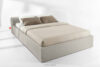 LUNEO Łóżko tapicerowane japandi z pojemnikiem na pościel 200 cm kremowy kremowy - zdjęcie 2
