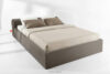 LUNEO Łóżko tapicerowane japandi z pojemnikiem na pościel 200 cm brązowy brązowy - zdjęcie 2