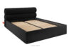 LUNEO Łóżko tapicerowane w stylu japandi z pojemnikiem na pościel 160 cm czarny czarny - zdjęcie 3