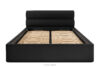 LUNEO Łóżko tapicerowane w stylu japandi z pojemnikiem na pościel 160 cm czarny czarny - zdjęcie 4