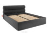 LUNEO Łóżko tapicerowane w stylu japandi z pojemnikiem na pościel 160 cm antracytowy antracytowy - zdjęcie 3