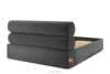 LUNEO Łóżko tapicerowane w stylu japandi z pojemnikiem na pościel 160 cm antracytowy antracytowy - zdjęcie 6