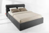 LUNEO Łóżko tapicerowane w stylu japandi z pojemnikiem na pościel 160 cm antracytowy antracytowy - zdjęcie 2