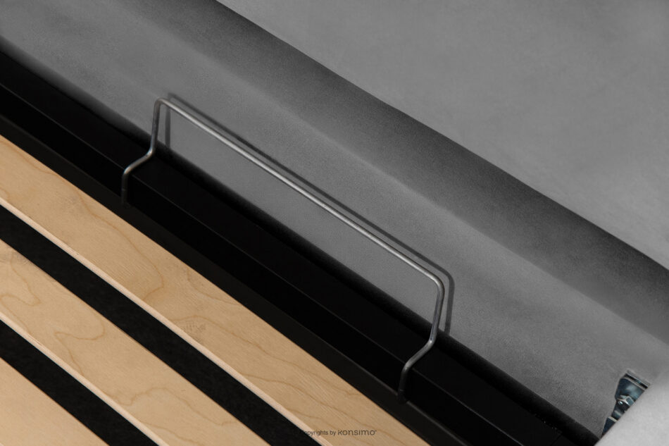 LUNEO Łóżko tapicerowane w stylu japandi z pojemnikiem na pościel 160 cm jasny szary jasny szary - zdjęcie 8