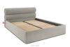 LUNEO Łóżko tapicerowane w stylu japandi z pojemnikiem na pościel 160 cm kremowy kremowy - zdjęcie 3