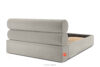 LUNEO Łóżko tapicerowane w stylu japandi z pojemnikiem na pościel 160 cm kremowy kremowy - zdjęcie 6