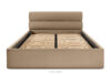 LUNEO Łóżko tapicerowane w stylu japandi z pojemnikiem na pościel 160 cm ciemny beżowy ciemny beżowy - zdjęcie 4