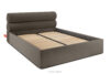 LUNEO Łóżko tapicerowane w stylu japandi z pojemnikiem na pościel 160 cm brązowy brązowy - zdjęcie 3