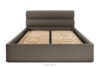 LUNEO Łóżko tapicerowane w stylu japandi z pojemnikiem na pościel 160 cm brązowy brązowy - zdjęcie 4