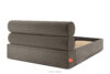 LUNEO Łóżko tapicerowane w stylu japandi z pojemnikiem na pościel 160 cm brązowy brązowy - zdjęcie 6