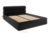 LUNEO Łóżko tapicerowane w stylu japandi z pojemnikiem na pościel 180 cm czarny czarny - zdjęcie 3