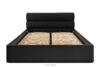 LUNEO Łóżko tapicerowane w stylu japandi z pojemnikiem na pościel 180 cm czarny czarny - zdjęcie 4
