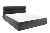 Łóżko tapicerowane w stylu japandi z pojemnikiem na pościel 180 cm antracytowy