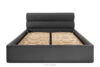 LUNEO Łóżko tapicerowane w stylu japandi z pojemnikiem na pościel 180 cm antracytowy antracytowy - zdjęcie 4