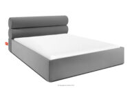 Łóżko tapicerowane w stylu japandi z pojemnikiem na pościel 180 cm jasny szary