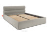 LUNEO Łóżko tapicerowane w stylu japandi z pojemnikiem na pościel 180 cm kremowy kremowy - zdjęcie 3